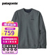 巴塔哥尼亞（Patagonia）男女士情侶款Logo混紡棉加絨加厚套頭衛衣P-6UprisalCrew 39657 NUVG L