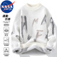 NASA MARVEL套頭毛衣男春秋冬季彈力上衣圓領(lǐng)百搭打底衫 白色 XL