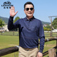 老爺車(chē)（LAOYECHE）爸爸裝長(cháng)袖t恤男秋季中年男士翻領(lǐng)上衣中老年人男裝外穿衣服