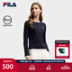 FILA 斐樂(lè)官方女子針織長(zhǎng)袖衫2025冬新款時(shí)尚經(jīng)典休閑修身亨利衫 傳奇藍(lán)-NV M 165/84A/M