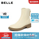 百麗平跟彈力靴女23冬商場(chǎng)同款休閑短靴A2P1DDD3 米白-單里 38