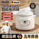 MGXEK【德國】無(wú)涂層陶瓷電燉鍋寶寶輔食鍋嬰兒熬粥鍋煮粥快燉不溢鍋家用多功能全自動(dòng)煲湯燉湯電砂鍋 雙耳皎潔白【智能預約1-3人用】 1.8L 高端品質(zhì)