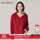 MeetMetro瑪依爾紅色連帽毛衣女2025秋季新款寬松羊毛針織衫 紅色【現貨閃電發(fā)】 均碼