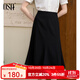 歐莎（OSA）法式高腰白色a字半身裙子女士夏季2025年新款顯瘦遮胯魚(yú)尾傘裙 黑色 XL