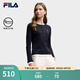 FILA 斐樂(lè )官方女子針織長(cháng)袖衫2025冬新款時(shí)尚經(jīng)典休閑修身亨利衫 傳奇藍-NV 2XL 180/96A/XXL