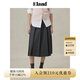 ELAND【醋酸＋萊賽爾】衣戀半身裙女中長款百褶公式裙25秋季新款 深灰色(17)D/Grey S 160