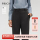 PRICH設計感金屬logo休閑褲冬季新款時(shí)尚人字呢小腳褲女 19黑色 M 160