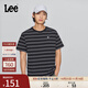Lee商場(chǎng)同款25新品舒適版圓領(lǐng)條紋Logo徽標男短袖T恤LMT010158207 黑色 L