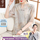 雪夕媽媽裝2025夏裝雪紡衫時(shí)尚中老年女裝闊太太上衣服
