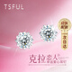 Tsful莫桑鉆石耳釘女輕奢高級感一克拉銀耳環(huán)生日七夕情人節(jié)禮物女朋友 莫桑鉆雪花耳釘【一克拉】