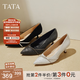 他她（TATA）高跟鞋女尖頭細跟婚鞋2025秋季新款新娘鞋伴娘鞋女鞋 黑色 36