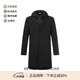 雨果博斯（HUGO BOSS）boss男裝男士環(huán)保面料中長(zhǎng)款連帽假兩件風(fēng)衣外套男裝 50496157 001 黑色 46 /s