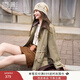 香影巴恩風(fēng)復古風(fēng)衣女中長(cháng)款2025秋裝新款卡其色翻領(lǐng)休閑工裝外套 卡其 S 55/80A/85-95斤