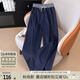 她池松緊腰休閑褲2025夏季新款女設計感拼接簡(jiǎn)約顯瘦九分褲