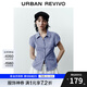UR七夕2025夏季新款女裝時(shí)尚復古休閑撞色格紋開(kāi)襟襯衫UYY250067 藍色格子 S