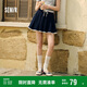 森馬（Semir）半身裙女蕾絲花邊百褶裙溫柔俏皮2025夏季松緊腰短裙107425120005