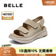 百麗（Belle）簡約休閑勃肯鞋女商場同款厚底舒適涼鞋D9J2DBL5 杏色 36 (230mm)