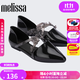 梅麗莎（melissa）Jason Wu合作款尖頭綁帶純色低跟休閑女士單鞋33638 黑色 36 （35-36碼）