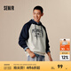 森馬（Semir）史努比系列連帽衛(wèi)衣男美式復古運動風情侶上衣撞色插肩袖秋裝 灰藍色調(diào)00328 S