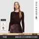 歌力思（ELLASSAY）秋季新款100%綿羊毛曠野美拉德法式針織衫女EWD353M03300 紅棕色 S