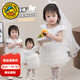 G.DUCKKIDS小黃鴨周歲禮服女寶寶連衣裙抓周嬰兒裙子兒童公主裙女孩生日禮物 半袖蛋糕裙 80 尺碼6-12月【75-85cm】