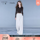 三彩【100棉】2025秋季新款休閑牛仔褲寬松闊腿褲長(cháng)褲女