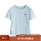 茵曼（INMAN）簡(jiǎn)約抽褶收腰短袖T恤女2025夏季甜美減齡少女休閑繡花上衣 天空藍 XL