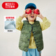 紅豆童裝兒童印花羽絨服內膽秋冬新品男女童寶寶保暖輕薄羽絨背心馬甲 綠色 140 cm