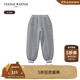Teenie Weenie Kids小熊童裝秋冬款男童撞色羅紋休閑風(fēng)加絨長(cháng)衛褲 煤灰色 120cm