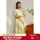 獨束大碼女裝【雙色可選】法式茶歇娃娃領(lǐng)連衣裙女夏裝微胖mm裙子 檸檬黃 M （尺碼：1） 拍前和客服確認尺碼