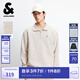 杰克·瓊斯（JACK&JONES）【七夕情人節(jié)禮物】秋冬季衛(wèi)衣男肌理提花寬松長袖拉鏈休閑打底衫 A00月光灰 常規(guī) L （180）