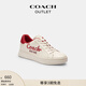蔻馳（COACH）新款奧萊女士COACH蛇型 HIGH LINE運動鞋休閑通勤 白堊彩 36.5