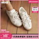 MIO米奧2025春季芭蕾風(fēng)休閑板鞋珍珠裝飾優(yōu)雅運動(dòng)鞋設計舒適女鞋單鞋 金色 37