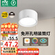 雷士（NVC）LED筒燈家用客廳臥室吊頂過道免開孔明裝天花燈PC白色15瓦暖白光