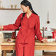 朵朵·可可 結(jié)婚禮物 純棉提花 本命年新年紅品 家居服 暗紅 S (155)