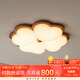 摩燈會臥室吸頂燈原木風(fēng)現(xiàn)代奶油風(fēng)護眼全光譜2025新款創(chuàng)意花朵中山燈具 四葉草-55cm(小愛同學(xué))