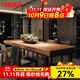 匠谷美式鄉村loft實(shí)木餐桌椅組合家用小戶(hù)型長(cháng)方形吃飯桌子工作臺原木 單桌160*70*75厚5cm（包送裝）