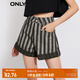 ONLY時(shí)尚百搭高腰卷邊短褲闊腿牛仔褲女|123143016 J19 黑牛仔 S (160) 64A