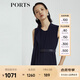 PORTS寶姿 商場(chǎng)同款新品氣質(zhì)百搭不對稱(chēng)系帶連體褲LL8P041NWB011 丈青 S (4)