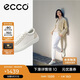 愛步（ECCO）牛皮簡約系帶舒適休閑板鞋 柔酷零點(diǎn)女鞋220253 白色/灰白色39