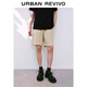 UR夏季新款男裝時(shí)尚休閑松緊腰抽繩超寬松短褲UMM650026 卡其灰 (偏寬松) 30