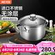 美亞（MEYER）雙耳湯鍋20cm 家用不銹鋼煲湯煮面燉鍋 燃氣灶電磁爐適用