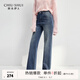 秋水伊人時尚簡約闊腿褲2025年春秋新款女氣質(zhì)通勤百搭直筒闊腿褲 牛仔藍 L