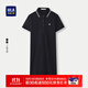 HLA海瀾之家POLO裙女裝25新款亦心即為翻領(lǐng)裙子女夏 藏青U1 L