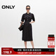 ONLY夏季時(shí)尚通勤撞色翻領(lǐng)短袖牛仔連衣裙女|124242014 J19 黑牛仔 M 165/84A