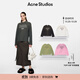 Acne Studios 男女同款 做舊1996印花寬松落肩長(cháng)袖T恤上衣CL0197 淡黑色 XS -女 / XXS-男