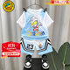 G.DUCKKIDS小黃鴨聯(lián)名奧特曼男童套裝夏裝帥氣男孩衣服兒童服裝中小童運動(dòng)裝 藍色 120 cm