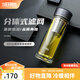 膳魔師（THERMOS）雙層玻璃杯男女茶水分離杯水杯車(chē)載便攜泡茶杯生日禮物TCGE-400 灰色 400ml