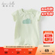 戴維貝拉（DAVE＆BELLA）夏天薄款嬰兒衣服新生兒夏季短袖連體衣嬰幼兒包屁衣寶寶空調服裝 綠色DB2235928-A 90cm （建議身高80-90cm）