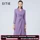 愛特愛（EITIE）通勤時(shí)尚收腰紫色西裝連衣裙秋季新款高端女裝大擺裙7507219 菖紫92 L 165